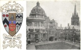 ** T2 Oxford, Brasenose, Coat Of Arms; Heraldic Series Of Postcards Oxford Emb. - Unclassified