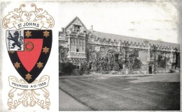 ** T2 Oxford, St Johns, Coat Of Arms; Heraldic Series Of Postcards Oxford No. 17. Emb. - Unclassified