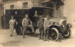 ** T2/T3 K.u.K. Autotruppe Garnison-Spital Nr. 16. / WWI-era K.u.K Funeral Services Wagon, Original Photo - Non Classificati