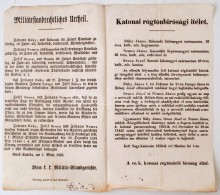 1853 Katonai RögtönítélÅ‘ Bíróság ítélete- Nagykanizsai... - Other & Unclassified