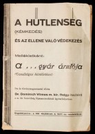 1937 A HÅ±tlenség (kémkedés) és Az Ellene Való Védekezés. 32p. - Other & Unclassified