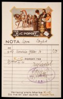 Cca 1920 Popoff TeakereskedÅ‘ Számlája, Képes Jelenettel / Cca 1920 Popoff Tea-vendor Invoice - Non Classés