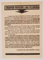 Cca 1930 A Magyar Revíziós Liga Hirdetménye 23x32 Cm - Unclassified
