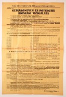 1936 RendÅ‘rségi Hirdetmény A Gépkocsik Vizsgáztatásáról.65x100 Cm - Unclassified