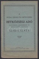 1925 A Budai Izraelita Hitközség Adószabályai.8p. - Other & Unclassified