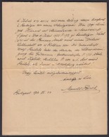 1923 Mand Bernát Történetíró Levele Munkácsi ErnÅ‘ (1896-1950)... - Sonstige & Ohne Zuordnung
