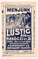 Cca 1900-1940 Lustig Ede FehérnemÅ±üzlet Reklámlap, Hátulján Nyomtatott... - Advertising