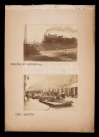 Cca 1901 Esztergom Piaci Kép és A Vasút 2 Fotó Albumlapon 12x18 Cm - Other & Unclassified