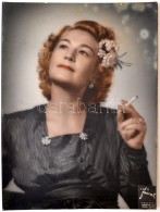 Cca 1940 Cigarettázó NÅ‘, Fotó Forrai, Matricával Jelzett Vintage Fotó,... - Other & Unclassified