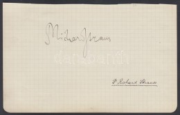 Richard Strauss (1864-1949): Saját KezÅ± Alíárása Füzetlapon / Autograph On... - Other & Unclassified