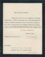 1935 Esterházy Pál Gróf (1901-1989)  Levele Dr.Tarányi Ferenc FÅ‘rendi Házi... - Unclassified