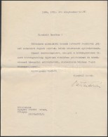 1931 Gróf Bethlen István Saját Kézzel Aláírt Levele Dr.Tarányi... - Unclassified