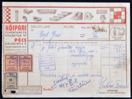 1947 Pécsi Szállítólevél 2,10Ft (10f + 1Ft Pár) Munkanélküli... - Unclassified