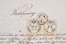 1859 GyÅ‘rvárosi Árvabizottmány 4 Oldalas Kötelezvénye 3fl és 12fl... - Unclassified