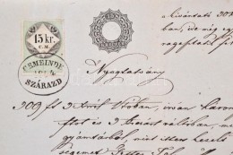 1855 Nyugtatvány Szárazdról 15kr (V. Stempel) Szignettával + 15kr C.M.... - Unclassified