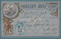 1881 Vadászati Jegy 6Ft értékjeggyel HódmezÅ‘vásárhelyen... - Unclassified