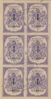 O 1898 Budapest Anyakönyvi Bélyeg 4K Hatostömb (120.000) / Budapest Registry Fee Stamp 4K Block Of... - Unclassified