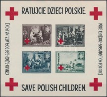 Ausztria: A Lengyel Gyermekekért Segély Kisív / Austria For The Polish Children, Charity Block - Unclassified