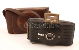 Kodak Bullet 1 5/8 X 2  1/2 ' / 4x6,5 Cm-es Art Deco Kamera BÅ‘rtokban / In Leather Case - Cameras