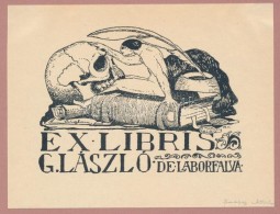 Sassy Attila (1880-1967): Ex Libris 1911. Linó. Jelzett. / Engraving. Signed. 15x18 Cm - Other & Unclassified