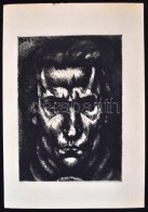 Uitz Béla (1887-1972): Önarckép. HidegtÅ±, Papír, Jelzett A Karcon, 30×21 Cm - Autres & Non Classés