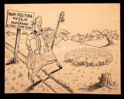 GerÅ‘ Sándor (1904-1977): Karikatúra Mindszenty József Bíborosról. Megjelent A... - Other & Unclassified