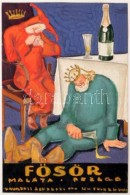 Hetényi Tibor (1891-1977) FÅ‘sör Reklámterv. Akvarell, Papír,  / Beer  Commercial Essay... - Other & Unclassified