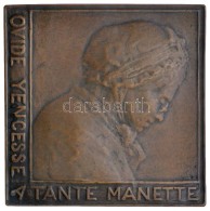 Franciaország DN 'Tante Manette (Manette Nagynéni)' Br Szögletes Plakett. Szign.: Ovide Yencesse... - Unclassified