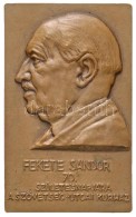 Kisfaludi Strobl Zsigmond (1884-1975) 1954. 'Fekete Sándor' Br Plakett. 'FEKETE SÁNDOR 70.... - Non Classés