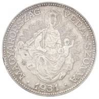 1931. 2P Ag 'Madonna' (10,01g) T:2- Kis Ph.,patina / 
Hungary 1931. 2 PengÅ‘ Ag 'Madonna' (10,01g) C:VF Small Edge... - Non Classés