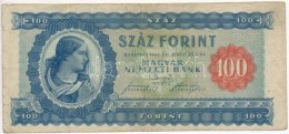 1946. 100Ft Vágáshiba T:III,III- / 
Hungary 1946. 100 Forint Cutting Error C:F,VG
Adamo F26 - Unclassified