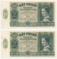 1940. 2P (2x) SorszámkövetÅ‘k T:I,I- Egyiken Kis Fo. / 
Hungary 1940. 2 PengÅ‘ (2x) Sequential Serials... - Ohne Zuordnung