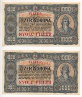 1923. 1000K Nyomdahely Jelölés Nélkül és '8 FILLÉR - NYOLC FILLÉR'... - Unclassified