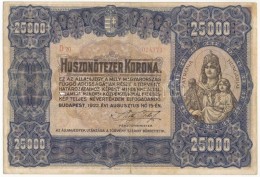 1922. 25.000K 'Orell Füssli Zürich' T:III Két Lyuk, Kis Restaurálás /
Hungary 1922.... - Non Classificati