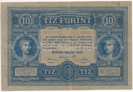 1880. 10Ft 'Osztrák-magyar Bank' Csak A Magyar Oldalon Számozva! T:III Kis Fo. / 
Austro-Hungarian... - Non Classés