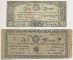 1849. 10kr 'Almásy' + 1860. 10kr 'K. K. Hauptmünzamt Für Silberscheidemünze' Alul Egysoros... - Non Classés