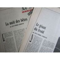 ​​​​​​​2 Nouvelles De J.P. Andrevon (Le Géant Du Froid - Nuit Des Bêtes) Parues Dans Le Monde (2 Feuillets) 1982/83 - Other & Unclassified