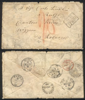 Cover (with Some Defects) Sent From Buenos Aires To Locarno (Switzerland) On 26/JA/1866 By British Mail, With Many... - Altri & Non Classificati