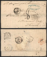 Entire Letter Sent From Buenos Aires To France On 24/AU/1859 By British Mail, With Many Interesting Postal Marks On... - Altri & Non Classificati