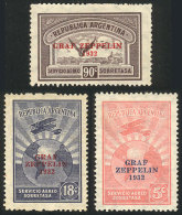 GJ.720/722, 1932 Zeppelin, Cmpl. Set Of 3 Values, Mint No Gum, VF, Catalog Value US$52 - Poste Aérienne