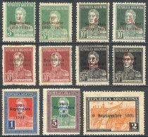 GJ.696/707, 1931 Anniversary Of The Revolution, Cmpl. Set Of 11 Values (without The 1c. Unissued), Mint No Gum,... - Altri & Non Classificati