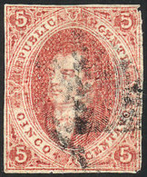 GJ.19g, Very Notable RIBBED PAPER (quadrillé), Nice, Catalog Value US$75 - Oblitérés