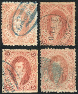 GJ.19, 4 Examples From 1st Or 2nd Printing, Varied Shades, VF Quality! - Usati