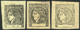 GJ.6, Yellow, 3 Mint Examples, One With Original Gum, VF Quality, Catalog Value US$21+ - Corrientes (1856-1880)