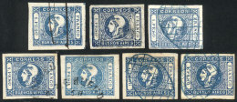 GJ.17, 7 Used Examples, Most Of Very Fine Quality, Varied Shades And Cancels, Very Good Lot! - Buenos Aires (1858-1864)