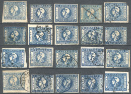 GJ.17, 20 Examples (3 Mint And 17 Used), Most With Defects, Varied Shades And Cancels, One With Clear Impression,... - Buenos Aires (1858-1864)
