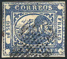 GJ.5, DOS Ps. Blue, Minor Defects, Excellent Appearance, Catalog Value US$150 - Buenos Aires (1858-1864)