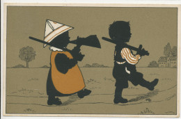 BAUMGARTEN, SILHOUETTE, CHILDREN PLAY SOLDIERS,  EX Cond. Litho PC, Used,  1913, B. DONDORF No 511 - Baumgarten, F.