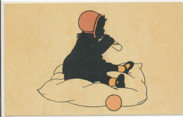 BAUMGARTEN, SILHOUETTE, CHILDREN, BABY WITH BOTTLE, NM Cond. Litho PC, Unused,  BALLERINI & Co, UNSIGNED - Baumgarten, F.