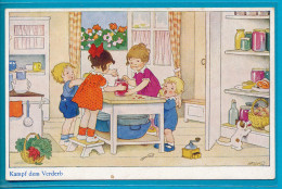BAUMGARTEN, CHILDREN IN KITCHEN, EX Cond. PC, Used In Envelope - Baumgarten, F.